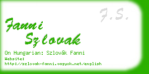 fanni szlovak business card