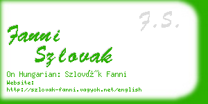 fanni szlovak business card